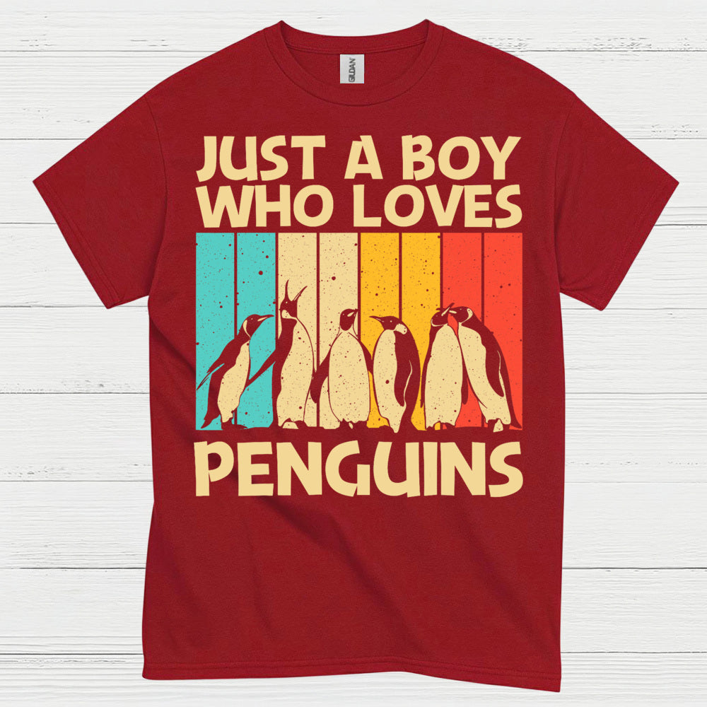 Just A Boy Who Loves Penguins Vintage T Shirt