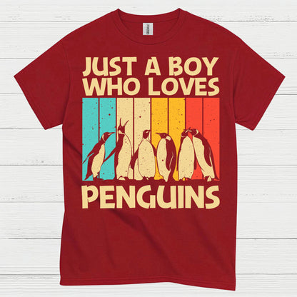 Just A Boy Who Loves Penguins Vintage T Shirt