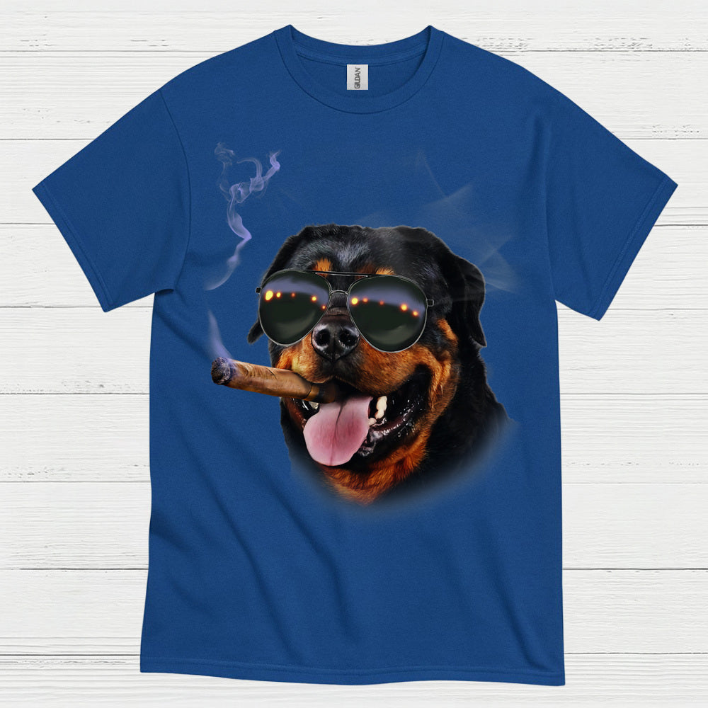 Cool Dog Smoking Cigar Funny T Shirt