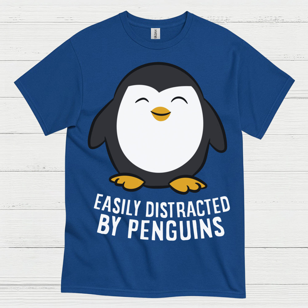 Easily Distracted By Penguins Funny T Shirt