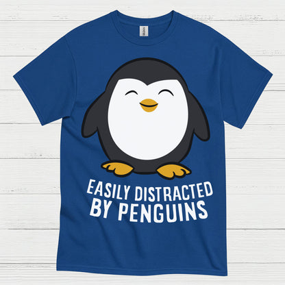 Easily Distracted By Penguins Funny T Shirt