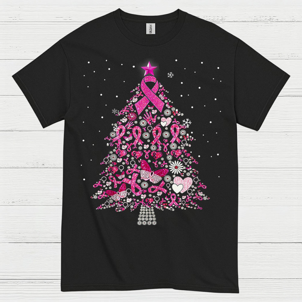 Breast Cancer Awareness Christmas Tree T Shirt