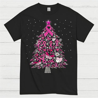 Breast Cancer Awareness Christmas Tree T Shirt