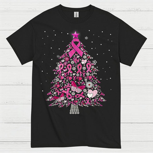 Breast Cancer Awareness Christmas Tree T Shirt