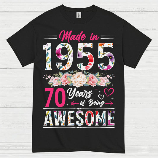Made in 1955 70 Years Awesome T Shirt