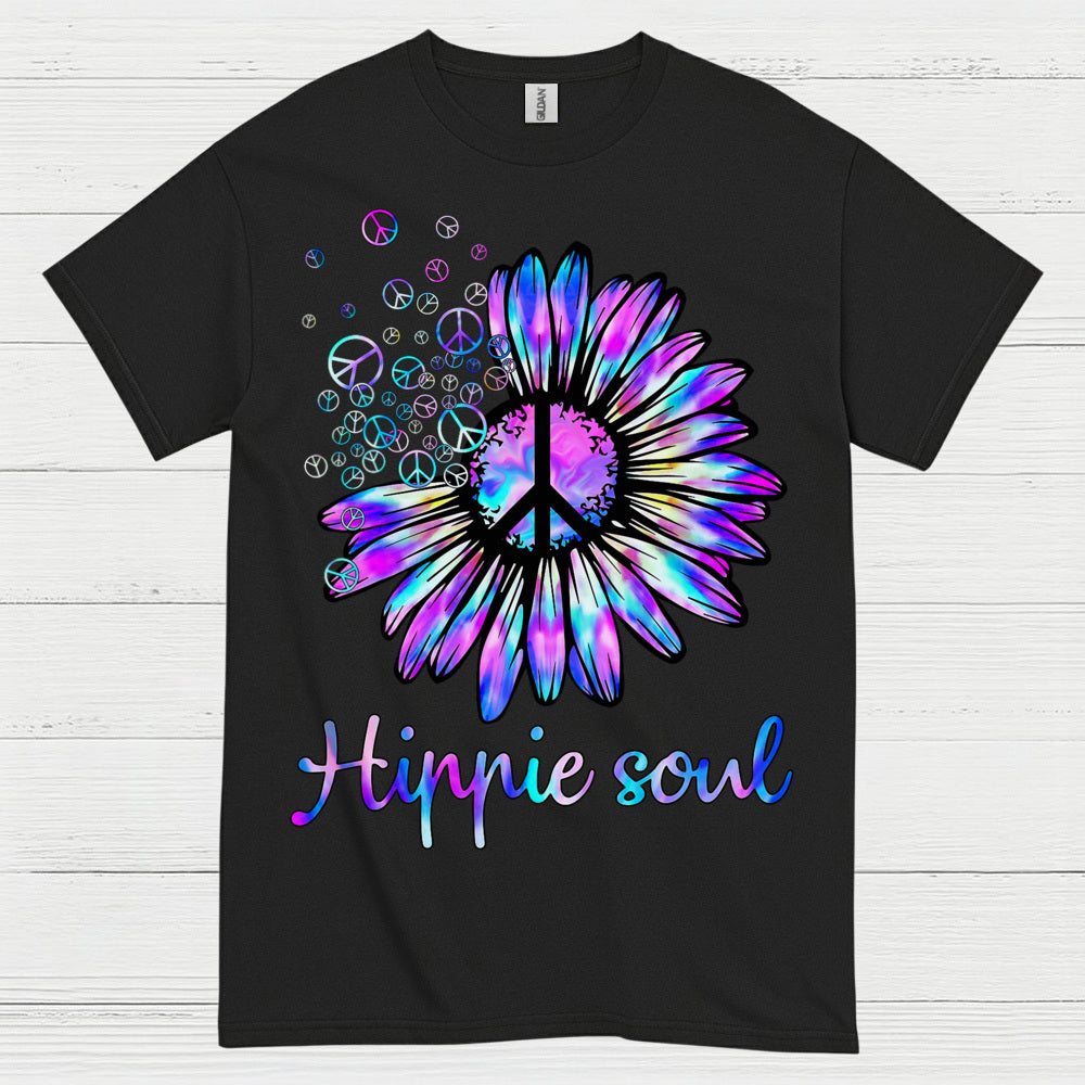 Hippie Soul Sunflower Peace Sign T Shirt
