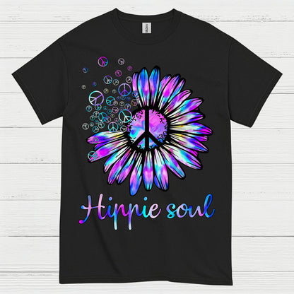 Hippie Soul Sunflower Peace Sign T Shirt
