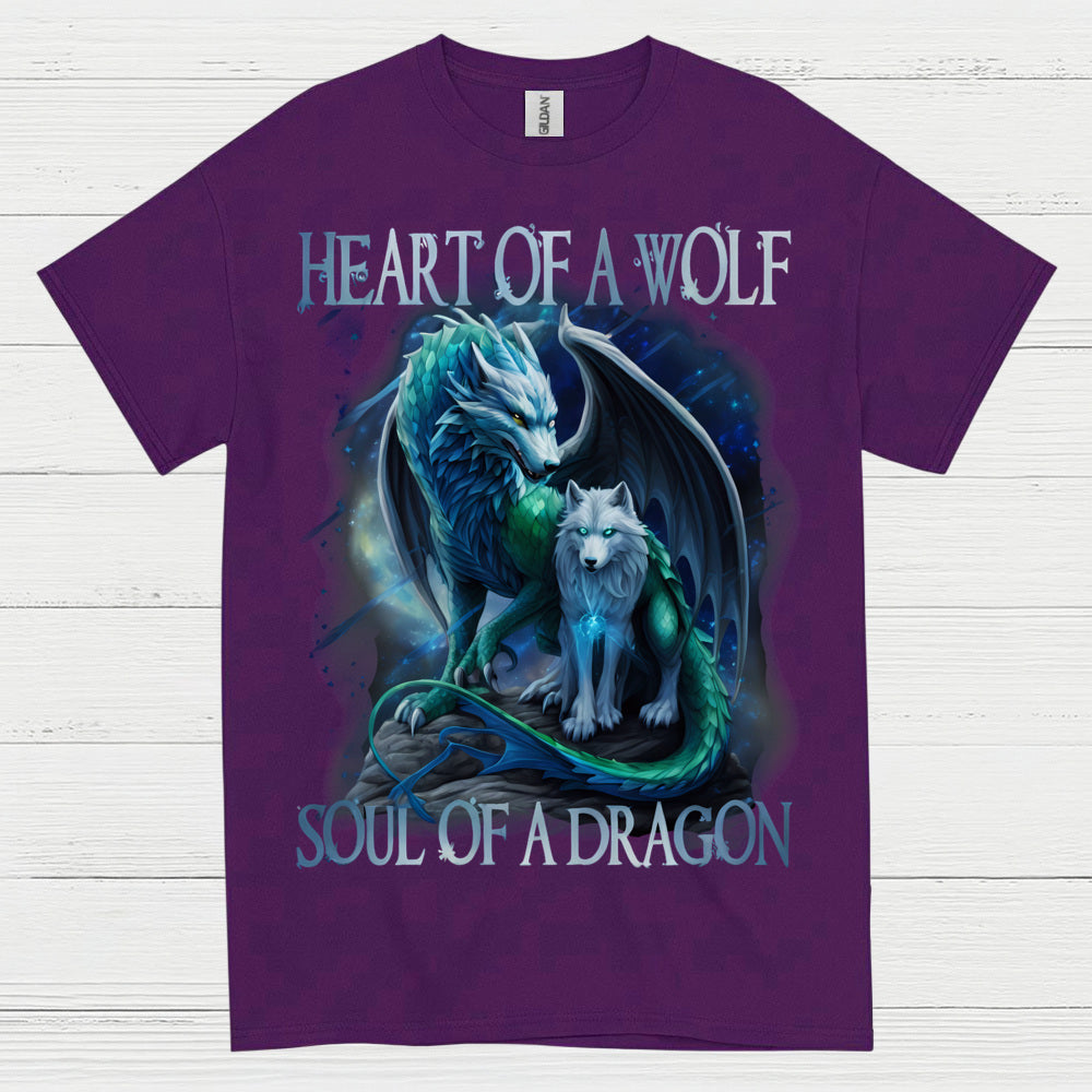 Heart Of A Wolf Soul Of A Dragon T Shirt