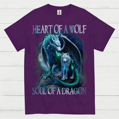 Heart Of A Wolf Soul Of A Dragon T Shirt