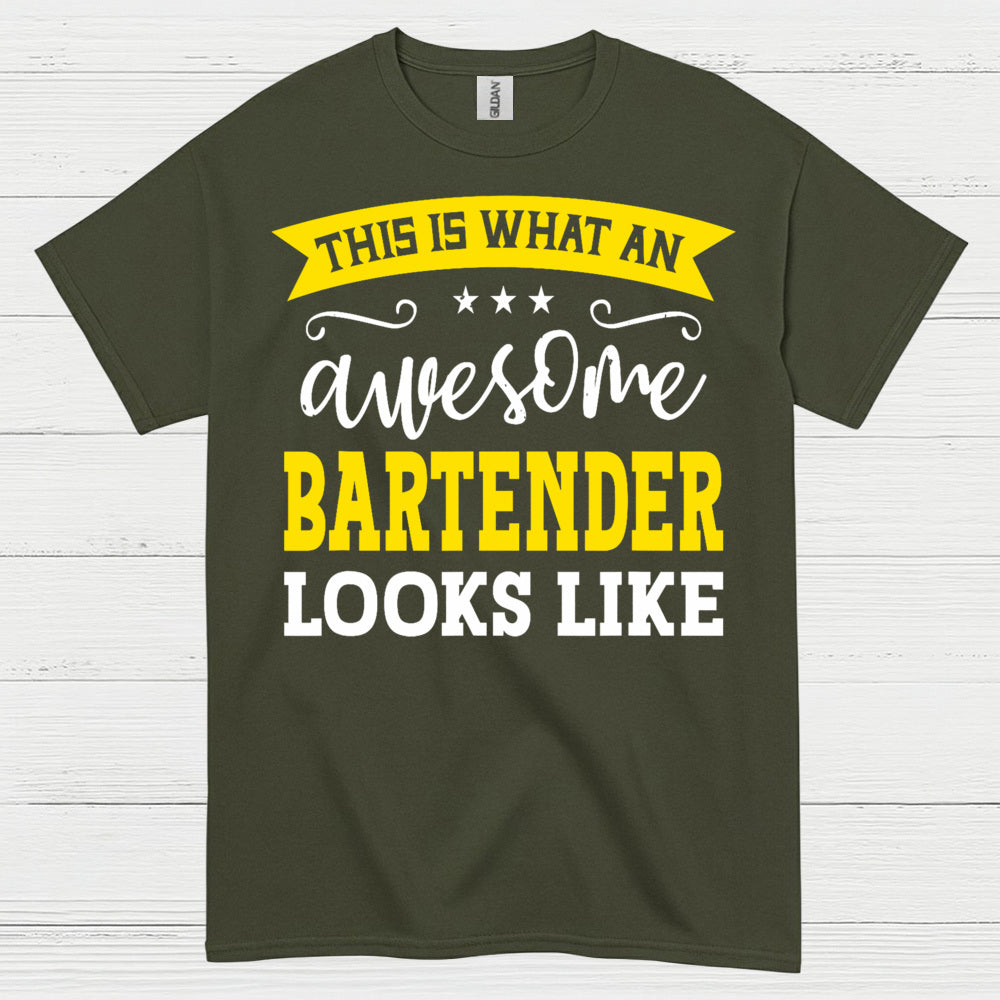 Awesome Bartender Looks Like This T Shirt