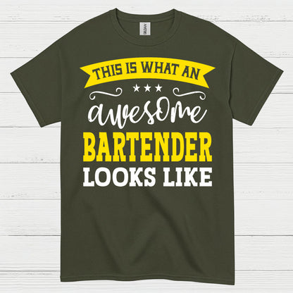 Awesome Bartender Looks Like This T Shirt