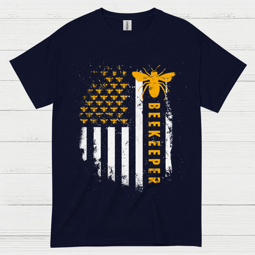 Beekeeper American Flag Bee Lover T Shirt