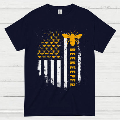 Beekeeper American Flag Bee Lover T Shirt