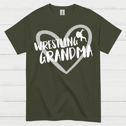 Wrestling Grandma Heart Graphic T Shirt