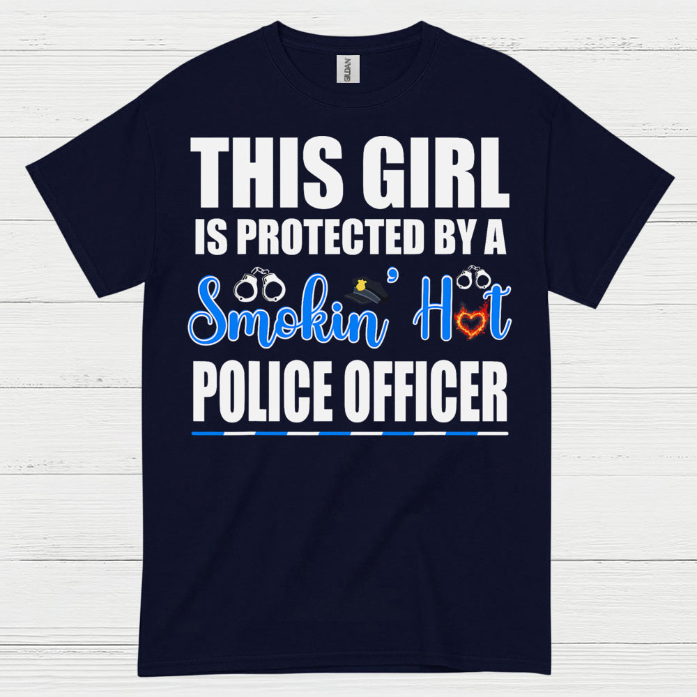 Protected By A Police Officer Love T Shirt