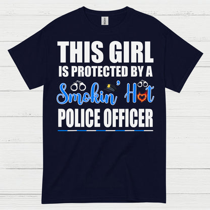 Protected By A Police Officer Love T Shirt
