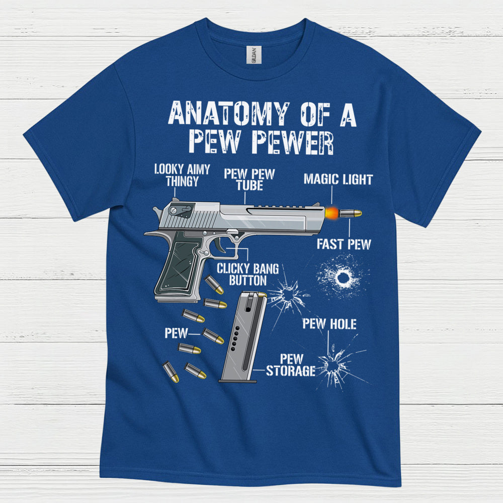 Anatomy Of A Pew Pewer Funny Gun T Shirt