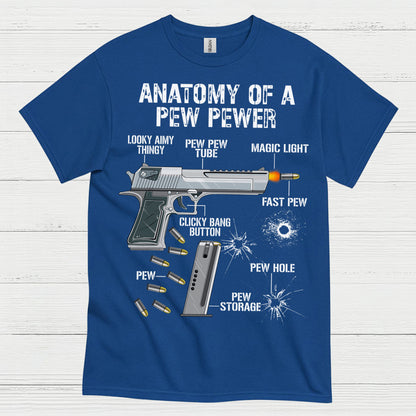 Anatomy Of A Pew Pewer Funny Gun T Shirt