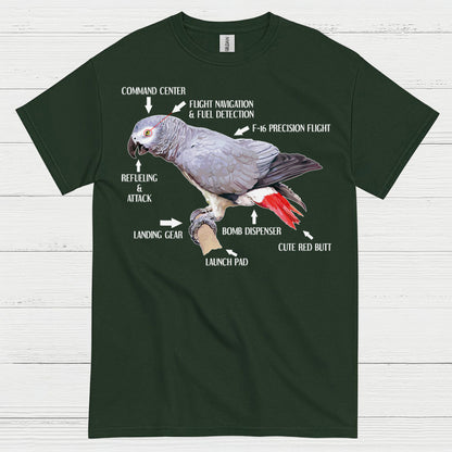 Funny Parrot Anatomy Humor T Shirt