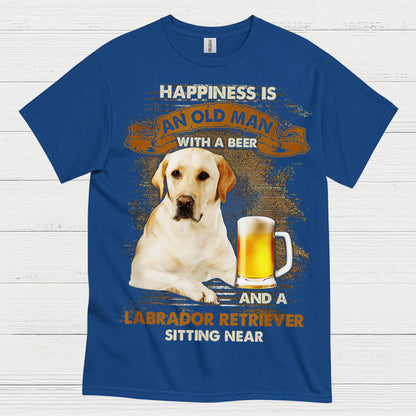 Happiness Is An Old Man With A Labrador T Shirt