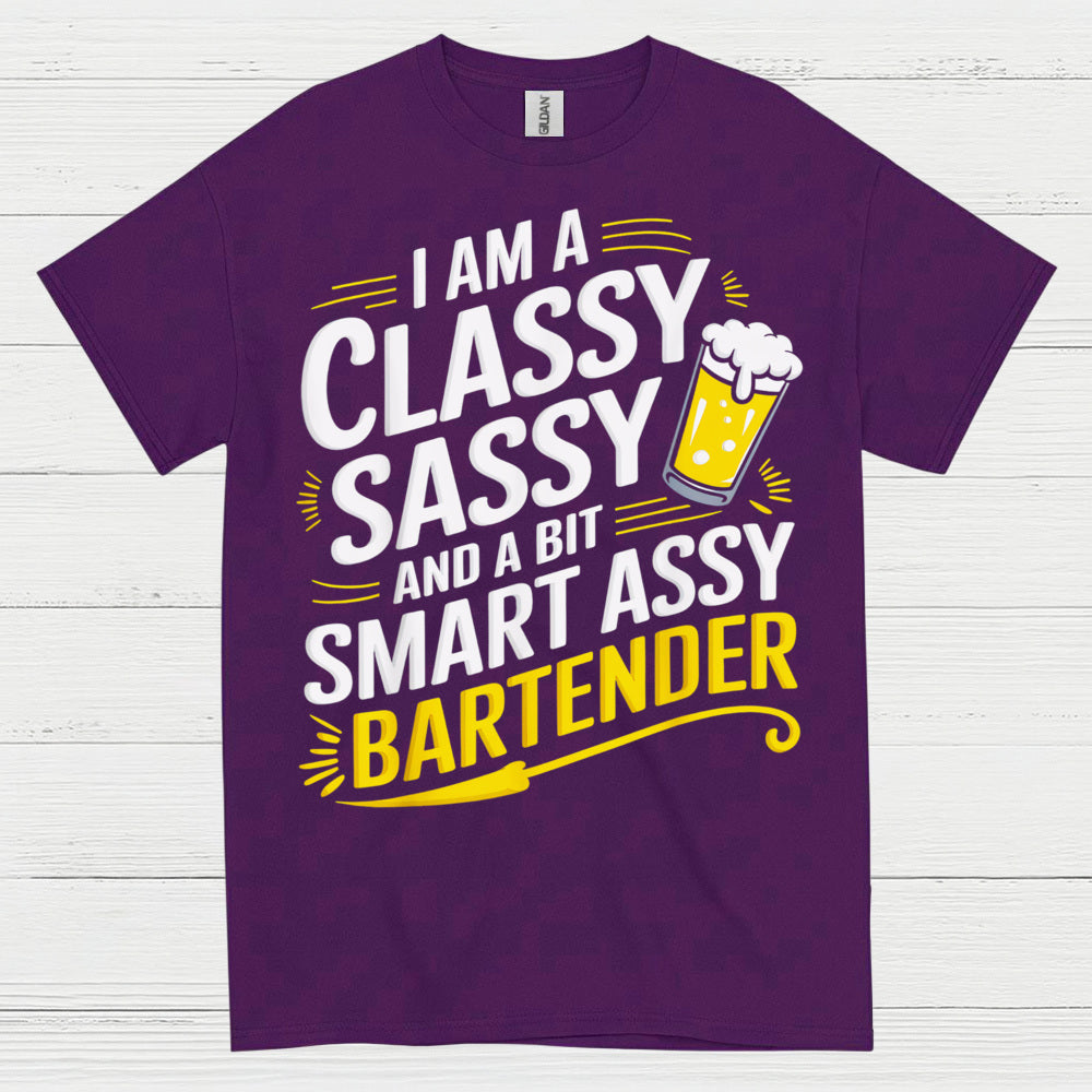 Classy Sassy Bartender Humor T Shirt