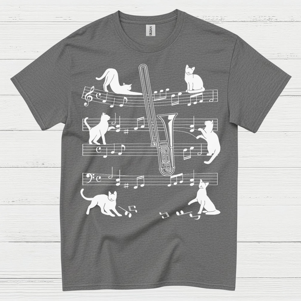 Cat Trombone Music T Shirt