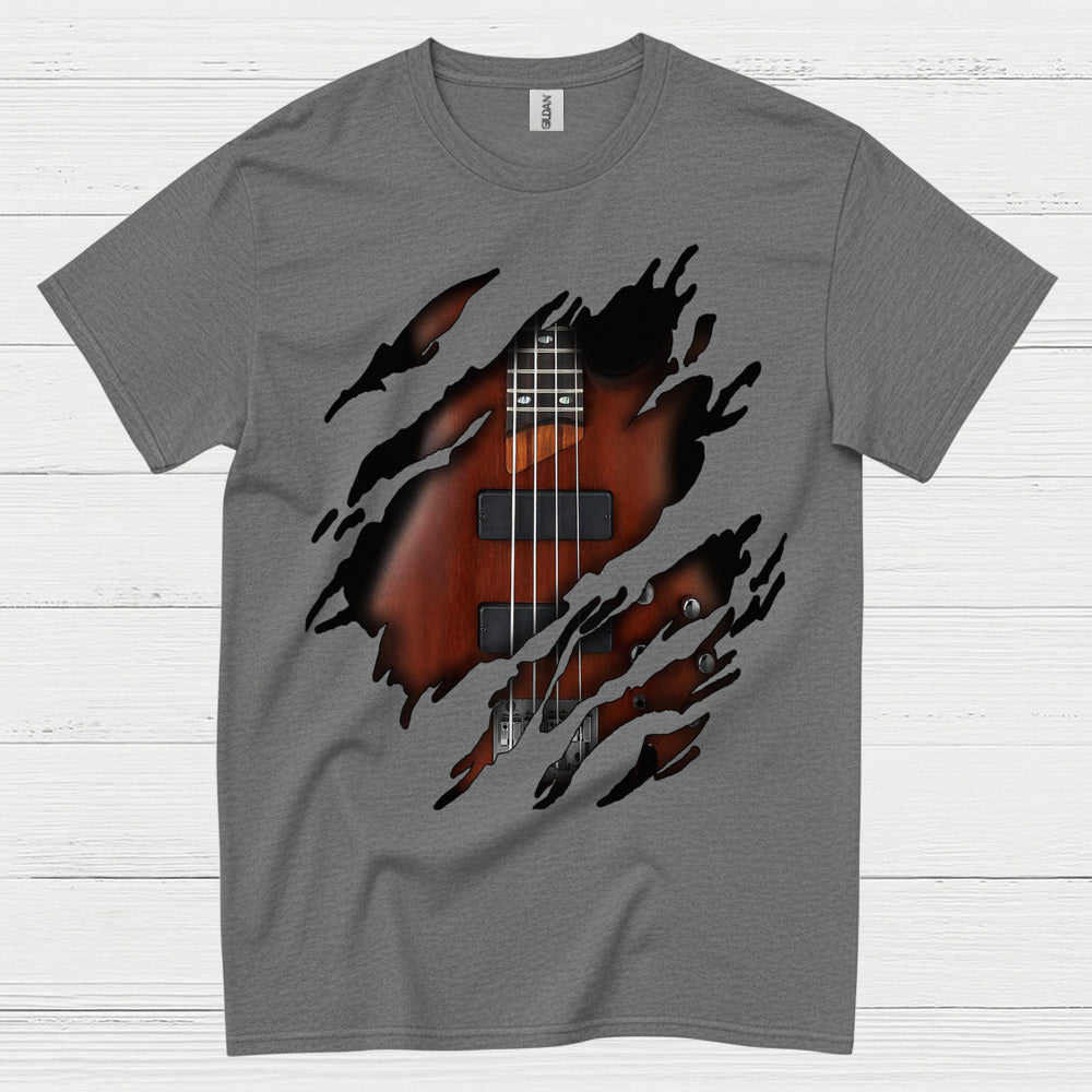 Ripped Bass Guitar T Shirt