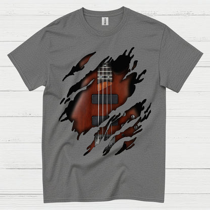 Ripped Bass Guitar T Shirt