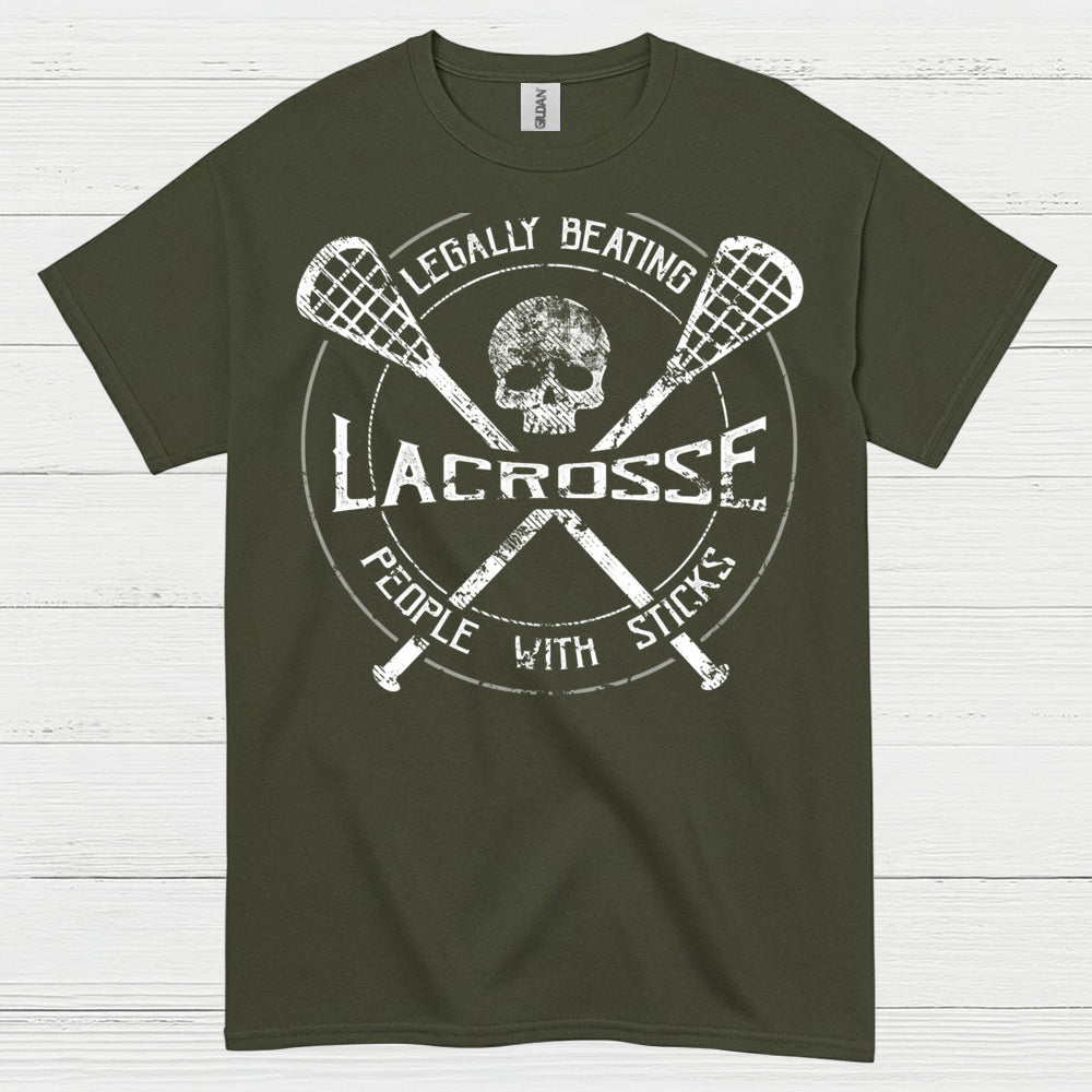 Legally Beating People With Sticks Lacrosse T Shirt