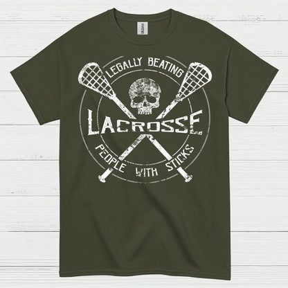 Legally Beating People With Sticks Lacrosse T Shirt