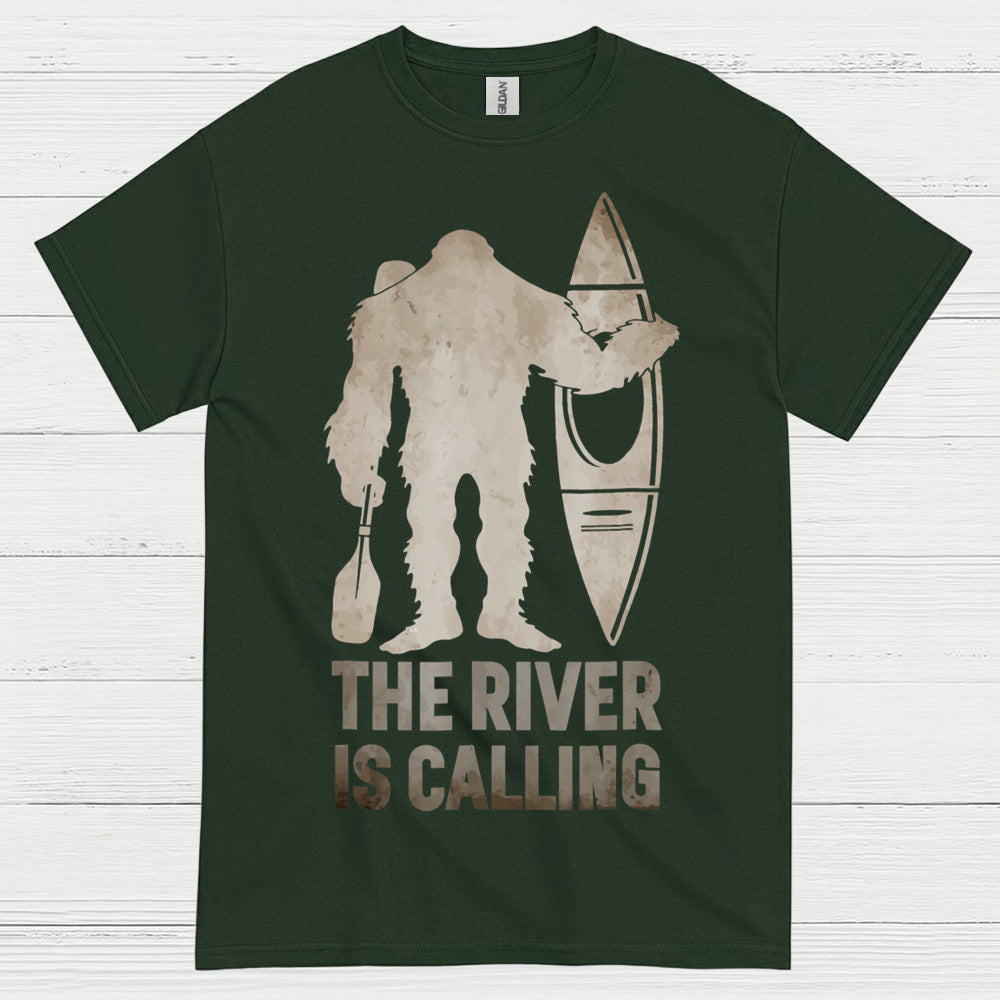 The River Is Calling Bigfoot Kayak T Shirt