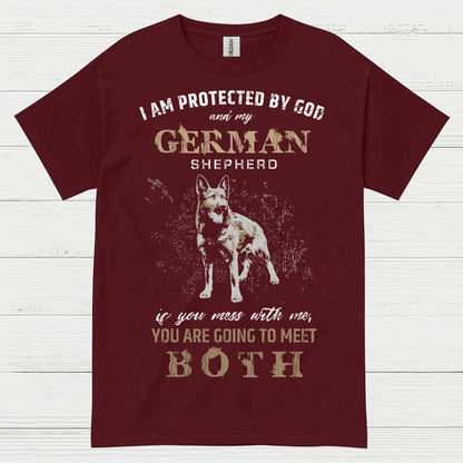 Protected By God And German Shepherd T Shirt