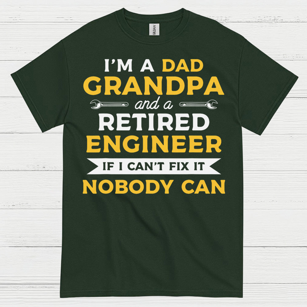 Retired Engineer Grandpa Dad T Shirt