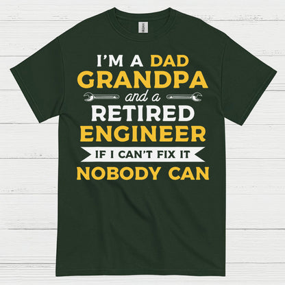 Retired Engineer Grandpa Dad T Shirt