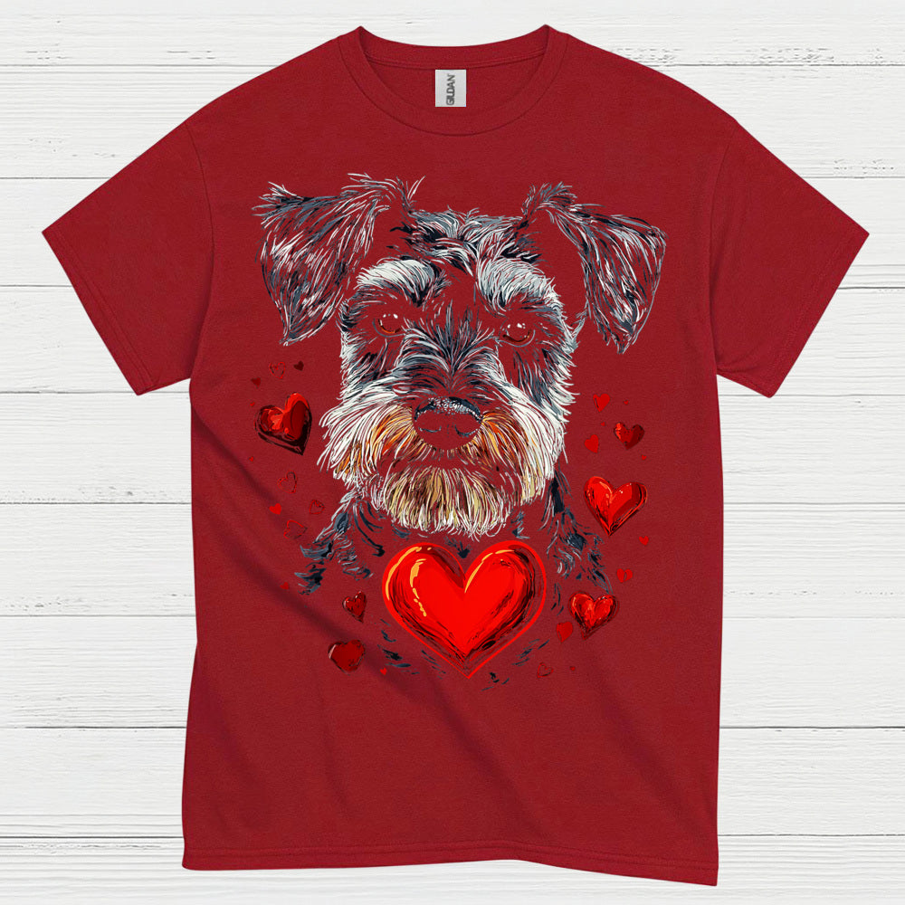 Schnauzer Love Heart Dog Lover T Shirt