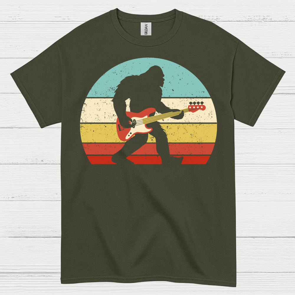 Bigfoot Bass Guitar Retro T Shirt