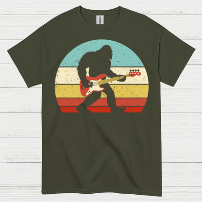 Bigfoot Bass Guitar Retro T Shirt