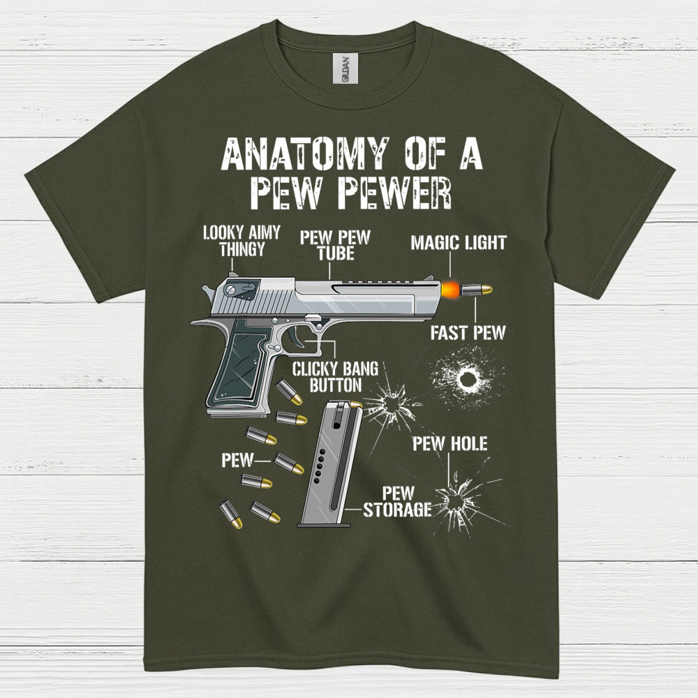 Anatomy Of A Pew Pewer Funny Gun T Shirt