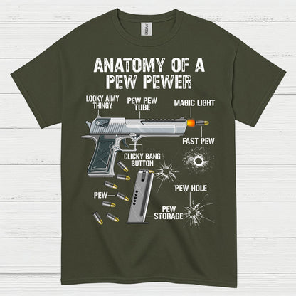 Anatomy Of A Pew Pewer Funny Gun T Shirt