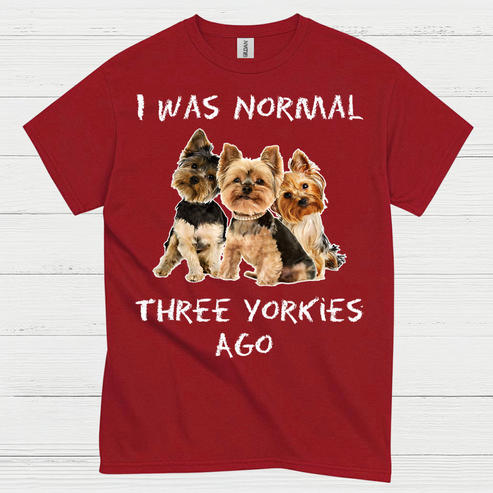 Funny Three Yorkies Ago Dog Lover T Shirt