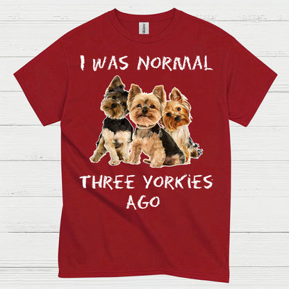 Funny Three Yorkies Ago Dog Lover T Shirt