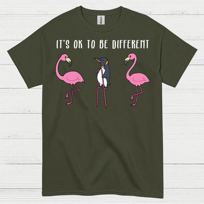 It’s Ok To Be Different Penguin Quote T Shirt