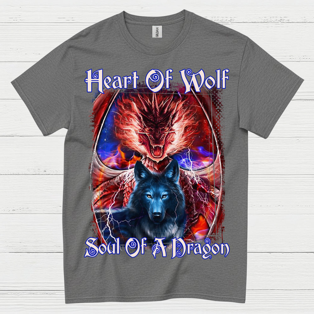 Heart Of Wolf Soul Of A Dragon T Shirt