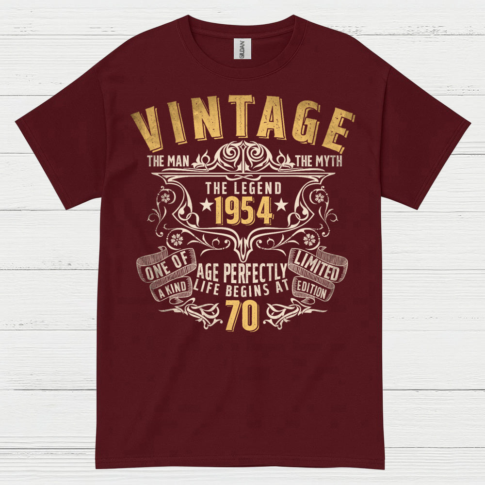 Vintage Legend 1954 70th Birthday T Shirt