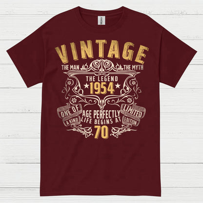 Vintage Legend 1954 70th Birthday T Shirt