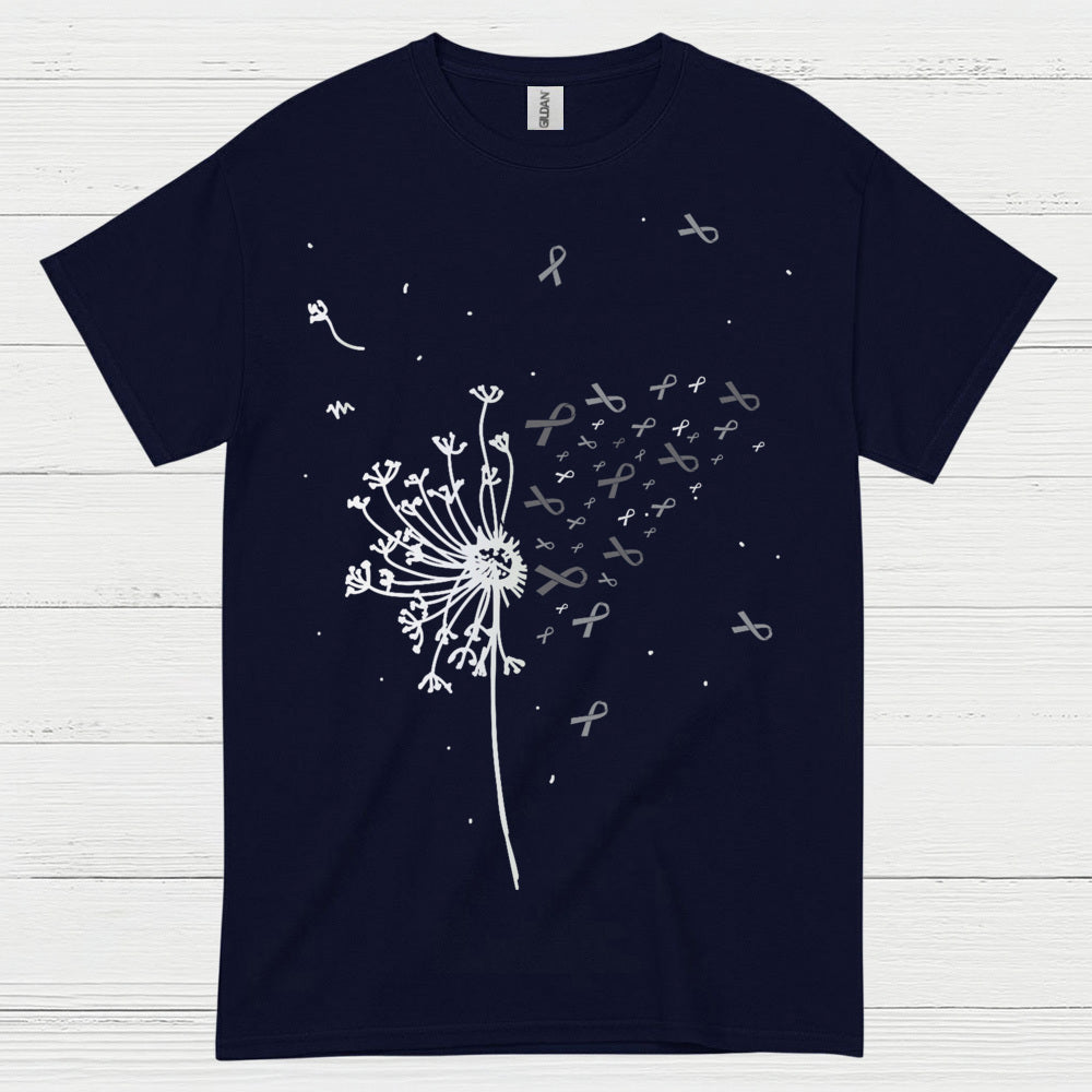 Dandelion Brain Cancer Awareness Ribbon T Shirt