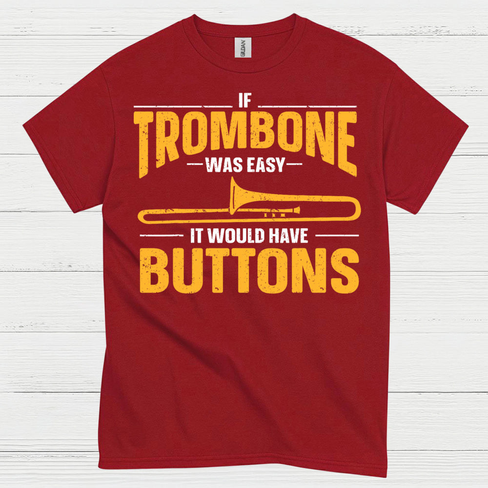 Trombone Buttons Funny T Shirt