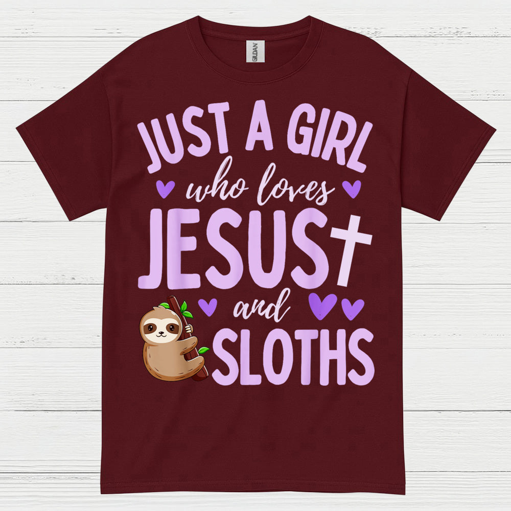 Just A Girl Who Loves Jesus And Sloths T Shirt