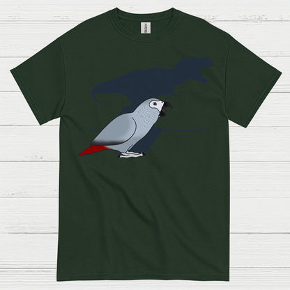 Funny African Grey Dinosaur Shadow T Shirt