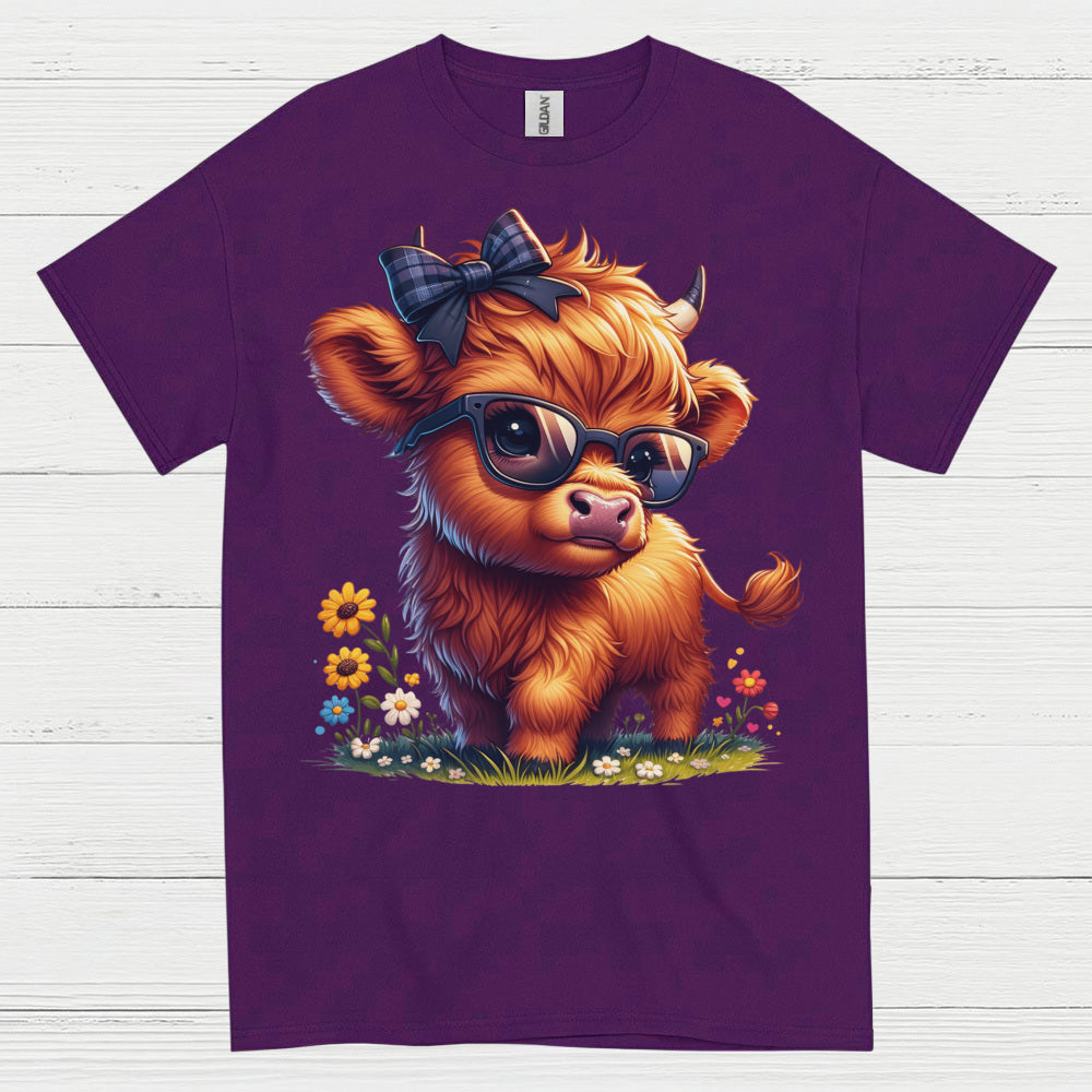 Cute Highland Cow Sunglasses T Shirt
